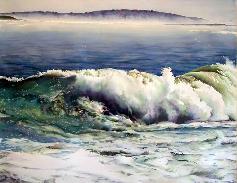 Gulf of Maine - 27 in x 38 in Watercolor
